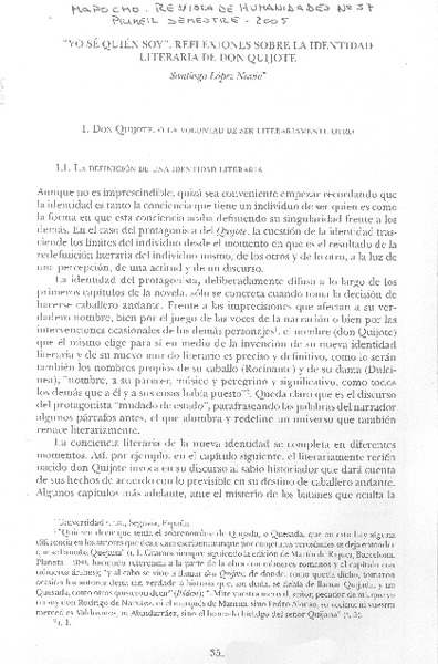 "Yo se quién soy". Reflexiones sobre la identidad literaria de Don Quijote
