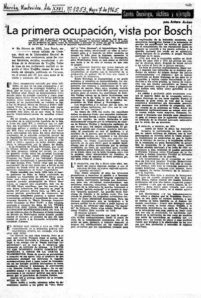 La primera ocupación, vista por Juan Bosch