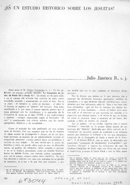 Es un estudio histórico sobre los jesuitas?