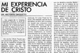Mi experiencia de Cristo.
