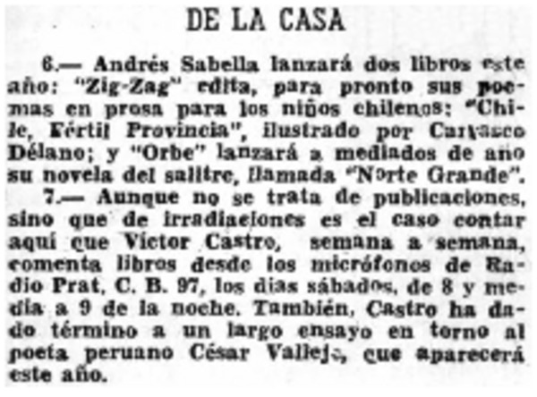 De la casa.