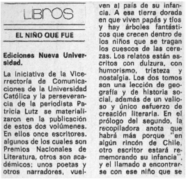 El niño que fue.
