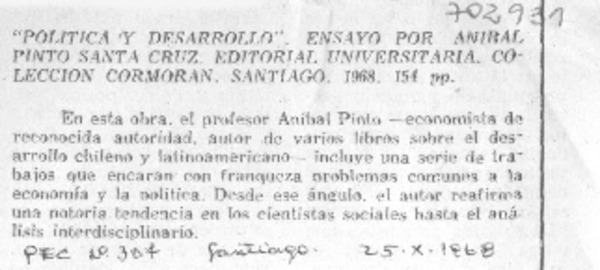Política y desarrollo.