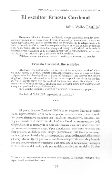 El escultor Ernesto Cardenal