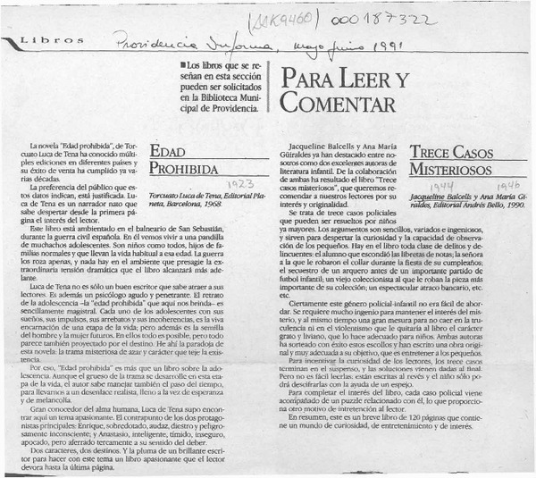 Para leer y comentar  [artículo].