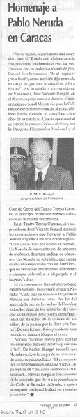 Homenaje a Pablo Neruda en Caracas