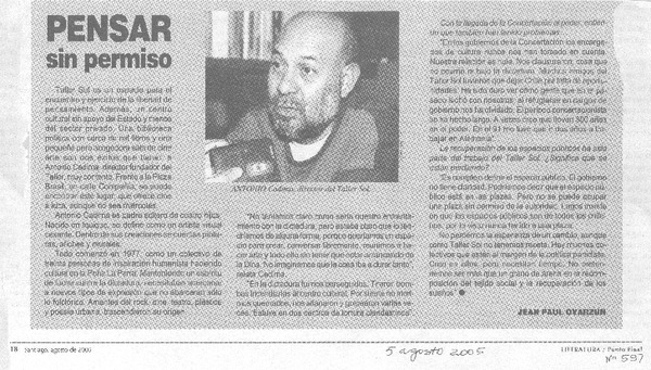 Pensar sin permiso.
