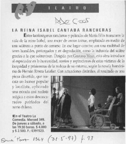 La Reina Isabel cantaba rancheras  [artículo].