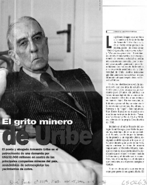 El grito minero de Uribe  [artículo] Jéssica Marticorena