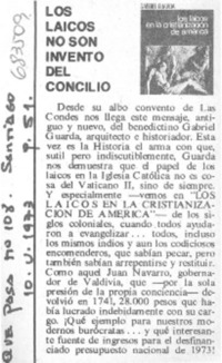 Los Laicos no son inventos del concilio.