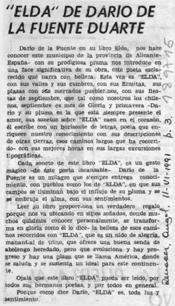 "Elda" de Darío de la Fuente Duarte  [artículo].