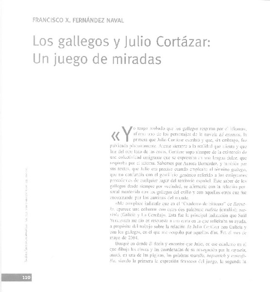 Los gallegos y Julio Cortázar  [artículo] Francisco X. Fernández Naval.