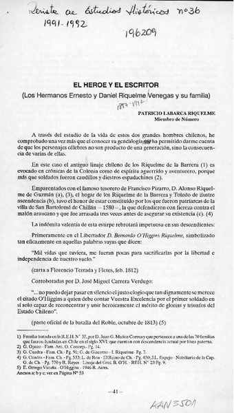 El héroe y el escritor  [artículo] Patricio Labarca Riquelme.