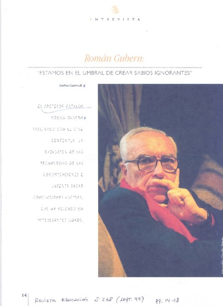 Román Gubern  [artículo] Andrés Castro M.
