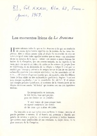 Los momentos líricos de La Araucana
