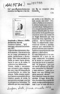 Inopinada y blanca y brilladoramente novela