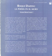 La poesía en el muro  [artículo] Alvaro Rivera Larios.