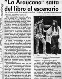 "La Araucana" salta del libro al escenario  [artículo].