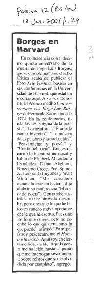 Borges en Harvad