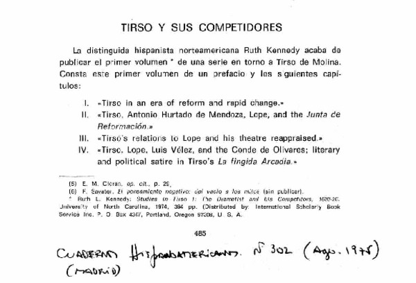 Tirso y sus competidores.