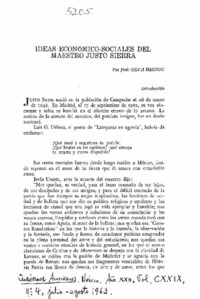 Ideas económico-sociales del maestro Justo Sierra