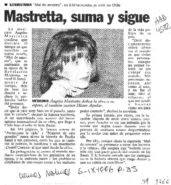 Mastretta, suma y sigue  [artículo].
