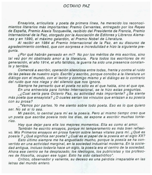 Octavio Paz.
