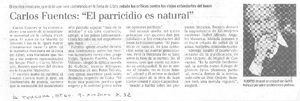 "El Parricidio es natural"
