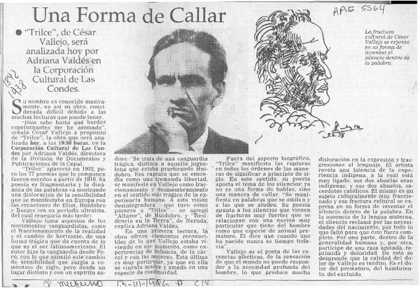 Una Forma de callar  [artículo].