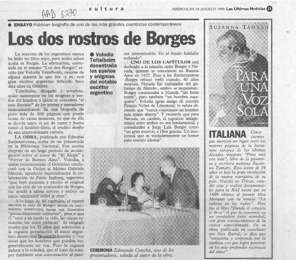 Los Dos rostros de Borges  [artículo].