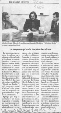 La Empresa privada impulsa la cultura  [artículo].