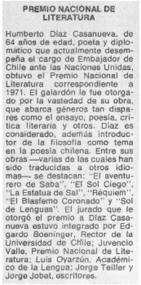 Premio Nacional de Literatura.