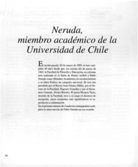 Neruda, miembro académico de la Universidad de Chile