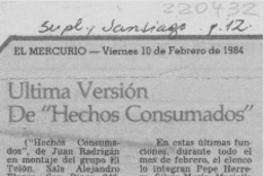 Ultima versión de "Hechos consumados"