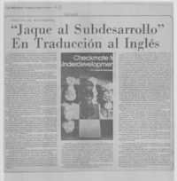 "Jaque al subdesarrollo" en traducción al inglés.