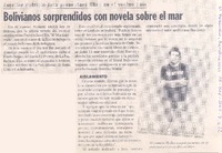 Escritor Patricio Jara presentará libro en el vecino país : bolivianos sorprendidos con novela sobre el mar