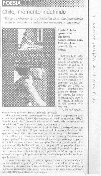 Chile, momento indefinido