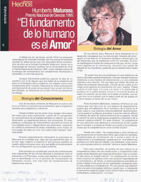 "El fundamento de lo humano es el amor"