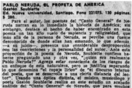 Pablo Neruda, el profeta de América.