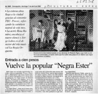 Vuelve la popular "Negra Ester"  [artículo]