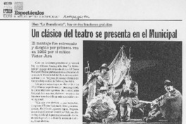 Un clásico del teatro se presenta en el Municipal