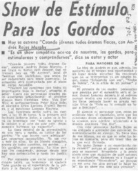 Show de estímulo para los gordos.