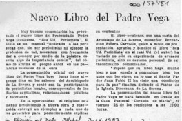 Nuevo libro del Padre Vega  [artículo].