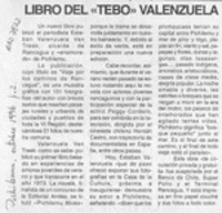 Libro del "Tebo" Valenzuela  [artículo].