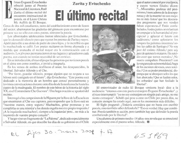 El último recital  [artículo]