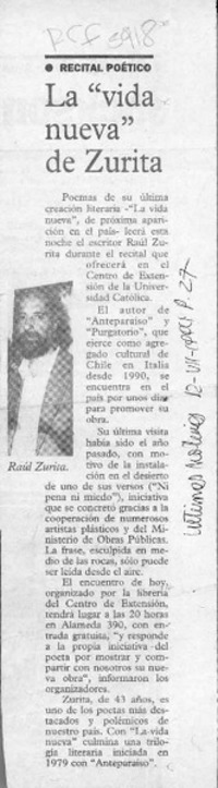 La "vida nueva" de Zurita  [artículo].
