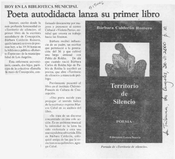 Poeta autodidacta lanza su primer libro  [artículo]