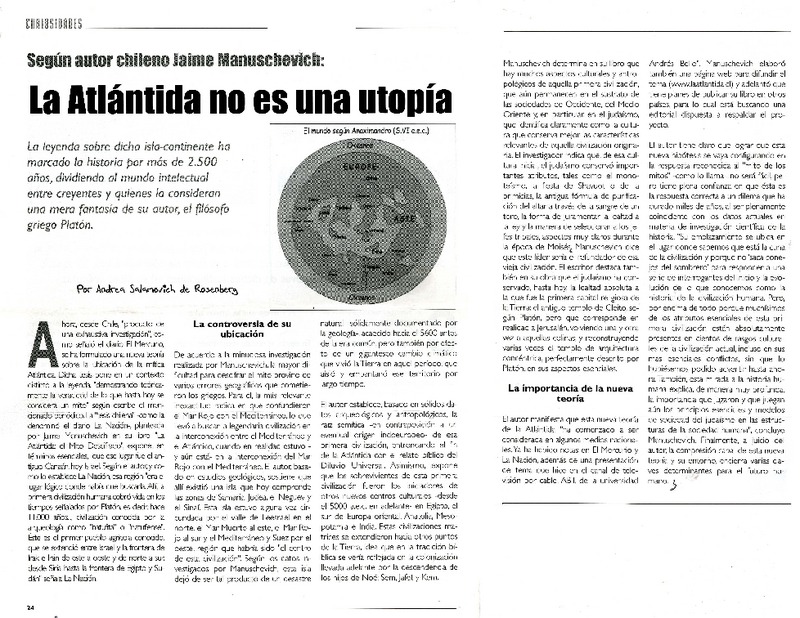 La Atlántida no es una utopía  [artículo] Andres Salamovich de Rosenberg