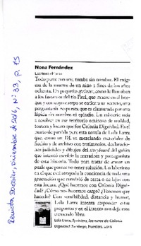 Sprinters, los niños de Colonia  [artículo] Nona Ferández.