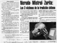 Neruda, Mistral, Zurita, las 3 víctimas de la tradición chilena Neruda, Mistral, Zurita, las 3 víctimas de la tradición chilena